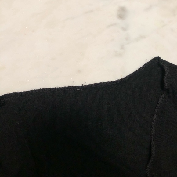 Black cinched v neck long sleeve top - Picture 5 of 6